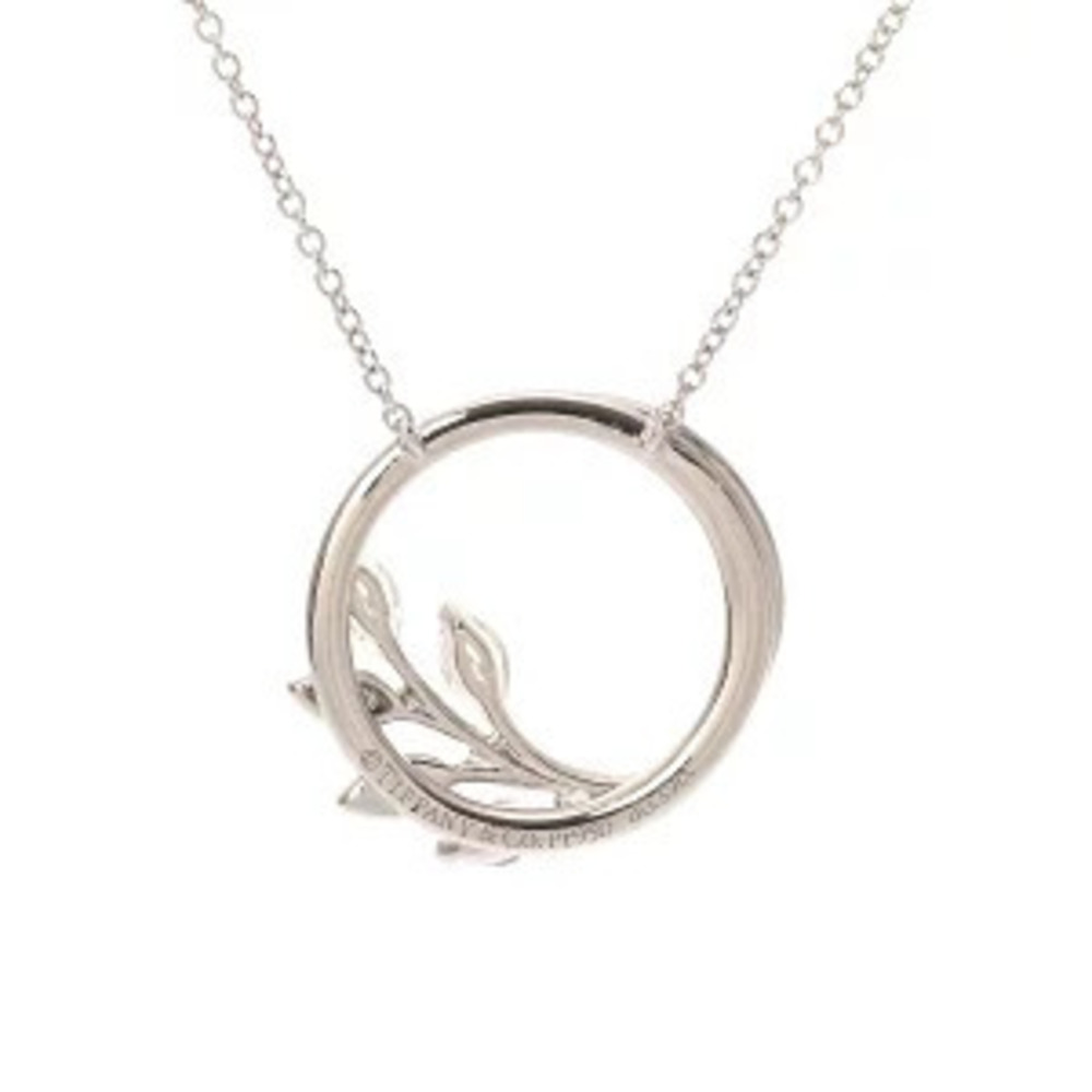 Tiffany Co Victoria Vine Circle Necklace Platinum Diamond - Picture 2 of 9
